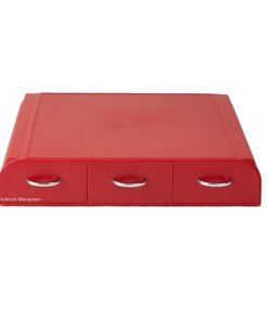Mind Reader Single Serve Coffee Organizer with 3 Drawers Pod, 12.25" L x 13.5" W x 2.5" H, 36 Capacity, Red 33 51amDv5OL