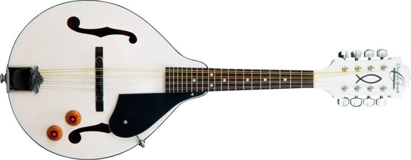 Oscar Schmidt OM10EWH Acoustic Electric Mandolin Rosewood Fretboard White