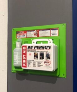 Rapid Care First Aid 661755 16 oz Eye Wash Station with First Aid Kit (166 Piece for 25 Person), OSHA/ANSI & FDA Compliant, Wall Mountable, 17" x 10 3/8" x 3 1/2" 11 51atnGvOMxL