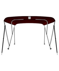 MSC 3 Bow 4 Bow Bimini Top Boat Cover with Rear Support Pole and Storage Boot (Burgundy, 3 Bow 6'L x 46" H x 54"-60" W) 3 Bow 6'L x 46"H x 54"-60"W Burgundy 12 51auaw2KPHL