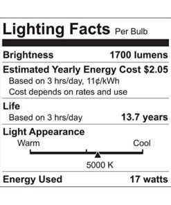 GE Lighting 34369 LED 17-watt (100-watt replacement), 1750-Lumen A21 Bulb with Medium Base, Daylight, 1-Pack 5 51aw3MbnneL
