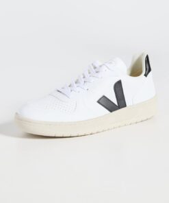 Veja Men's V-10 Sneakers 4 White/Black 6 51b GMcLjgL