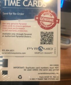 Pyramid Time Systems Model 4000 Auto Totaling Time Clock, 50 Employees, Includes 25 time Cards, Ribbon, 2 Security Keys and User Guide, Made in USA, Silver, "7.25""h x 7""w x 6.75"" d" 17 51b0jro90TL