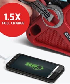 Eton - American Red Cross FRX3+ Emergency NOAA Weather Radio, Red, Digital Display, Hand Turbine, Solar Power, Red LED Flashing Beacon, 7 NOAA/Environment Canada Weather Bands, Phone Charger FRX3+ 30 51b0uWi4vjL