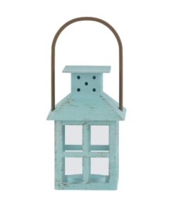 Kate Aspen, Distressed Metal Vintage Decorative Mini Lantern, Centerpiece, Party Favor, 2.5 x 2.5 x 6.5, Blue Small 38 51b2U0xgCjL