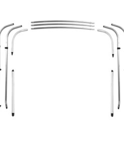 MSC 3 Bow 4 Bow Bimini Top Boat Cover with Rear Support Pole and Storage Boot (Burgundy, 3 Bow 6'L x 46" H x 54"-60" W) 3 Bow 6'L x 46"H x 54"-60"W Burgundy 15 51b6FCEA5OL