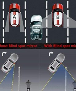 Fan Shape 360 Degree Rotate Sway Adjustabe Blind Spot Mirrors, Ampper HD Glass Convex (Low Curvature) Frameless Stick On Lens (Pack of 2) Pack of 2 28 51bDIKDTFQL