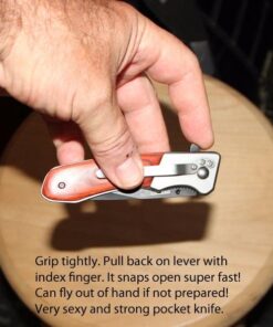 TAC FORCE Spring Assisted Folding Pocket Knife – Black Stainless Steel Drop Point Blade, Brown Wood Handle with Stainless Steel Bolster, Pocket Clip, Tactical, EDC, Rescue - TF-469 44 51bFnrBcihL