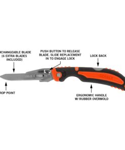 Gerber Gear Vital Pocket Folder with Replacement Blades - 2.8" Exchange-A-Blade - Camping and Survival Knife - Orange Hunting Knife & Exchangeable Blades 17 51bKHhpnHQS