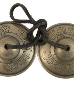 3” Tingsha Bell Cymbals Set - Om Nama Shivay Embossed Tibetan Chimes - Great for Yoga, Meditation, Spiritual, Mindfulness or Relaxation - Handmade in Nepal 16 51bNqyY3l2L