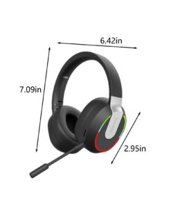 Uscallm Wireless Bluetooth Headset with Microphone, Bluetooth 5.1 HiFi Sound Quality Noise Cancelling Headset, Insert Card, Plug The Headset Line Foldable Lightweight Headset for Home Office Work # Black 13 51bQJRvH9L