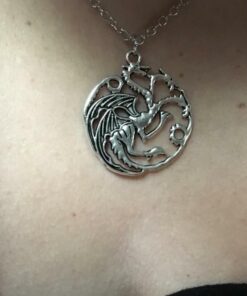 Ali Game of Thrones Inspired Targaryen Silver Color Pendant Costume Necklace 11 51bZt4w8vBL