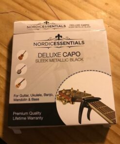Guitar Capo (2 Pack) for Guitars, Ukulele, Banjo, Mandolin, Bass - Made of Ultra Lightweight Aluminum Metal (1.2 oz!) for 6 & 12 String Instruments - Nordic Essentials, Black+Silver Black + Silver 28 51bdradAH4L
