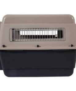 Petmate Ultra Vari Dog Kennel for Small to Medium Dogs (Durable, Heavy Duty Dog Travel Crate, Made with Recycled Materials, 28 in. Long) 25 to 30 lbs, Made in USA TAUPE/BLACK 28" 23 51blfGP3G6L