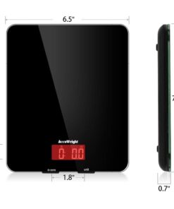 AccuWeight 201 Digital Multifunction Meat Food Scale with LCD Display for Baking Kitchen Cooking, 11lb Capacity by 0.1oz, Tempered Glass Black 38 51blgpos4qL