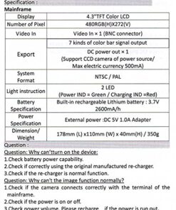 EVERTECH 4.3" TFT Color LCD CCTV Video Audio Security Surveillance Camera Tester 17 51bviYLyNkL
