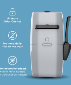 Litter Genie Plus Pail (Silver) | Cat Litter Box Waste Disposal System for Odor Control | Includes 1 Square Refill Bag 29 51bvkKiMyoL