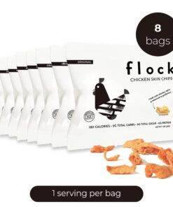 Flock Keto Chicken Skin Chips | Original Flavor | Low Carb, High Protein, Sugar Free, Gluten Free Fried Chicken Skins - Chicken Chips for People | (1oz) 8-Pack Crispy Chicken Flock Chips 27 51byq8cIUfL