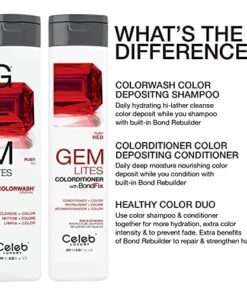 Celeb Luxury Gem Lites Ruby Red Colorditioner, Color Depositing Conditioner with Bondfix Bond Rebuilder, Semi Permanent Hair Colour Glaze, Maintains and Refreshes Red and Deep Red Tones 27 51c EkFyGnL 1