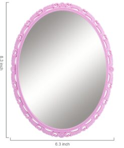 Magnetic Locker Mirror, Real Glass Small Mirrors for Locker with Magnetic Backing, for School Locker, Bathroom, Household Refrigerator, Locker Accessory, Workshop Toolbox or Office Cabinet(Pink) Pink 8 51cFG27oFYL