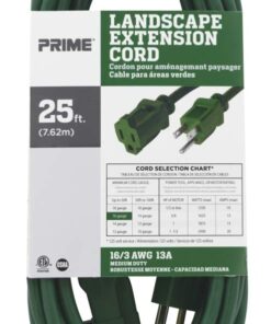 Prime Wire & Cable EC880625 25-Foot 16/3 SJTW Lawn and Garden Outdoor Extension Cord, Green 1 Pack 5 51cLCC94T5L