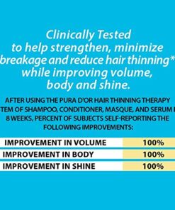 Alternative view of PURA D'OR Hair Thinning Therapy 3-Piece Set, Shampoo, Conditioner & Masque for Best Results, Infused with Argan Oil, Biotin & Natural Ingredients, All Hair Types, Men & Women (Packaging may vary)