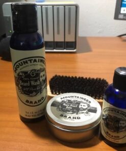 Mountaineer Brand Beard Grooming Care Kit Gifts for Men | Beard Oil (2oz), Conditioning Balm (2oz), Wash (4oz), Brush | Mens Mustache Growth Kit, Essential Beard Kit for Men, WV Pine Tar WV Pine Tar (4 Pack) 15 51cUnXhOY6L
