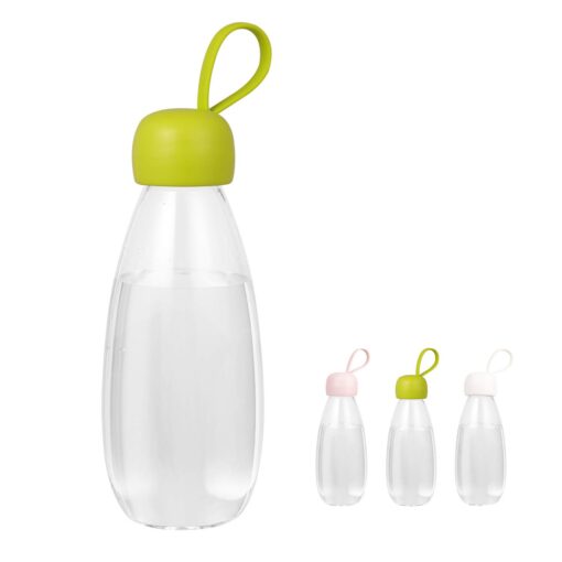 emoi BPA Free Water Bottle, 16oz/480ml Cute Water Bottle with Carrying Strap, Ideal for Kids Boys Girls Students Women Healthy Hydration-Green Green Cap