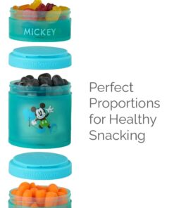 Whiskware Disney Stackable Snack Containers for Kids and Toddlers, 3 Stackable Snack Cups for School and Travel, Mickey and Pluto Mickey & Pluto 11 51coG6zqpnL