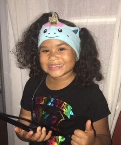 CozyPhones Kids Headphones, Headband Earphones for Children, Baby, & Toddlers 1-3. Stretchy & Comfy for Home, Plane & Car Travel Accessories - Mystic Unicorn Blue 35 51cqxv8EXkL 1