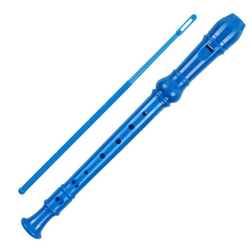 Soprano Recorder Descant Flauta Recorder 8 Hole ABS Clarinet German Style Treble flute C Key for Kids Children With Fingering Chart Instructions with Cleaning Rod Bag Blue