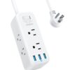 Anker USB Power Strip Surge Protector(300J), 5ft Extension Cord, Flat Plug, 331 Power Strip with 6 Outlets & 3 USB A Ports, Charging Station,for iPhone 15/15 Plus/15 Pro/15 Pro Max,TUV Listed White 19 51d1LrM0UOL