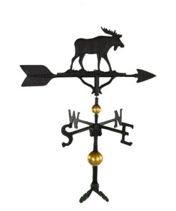 Montague Metal Products 32-Inch Deluxe Weathervane with Satin Black Moose Ornament