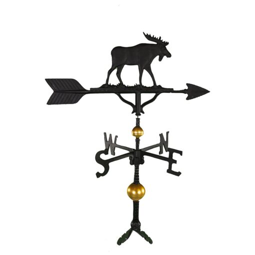 Montague Metal Products 32-Inch Deluxe Weathervane with Satin Black Moose Ornament