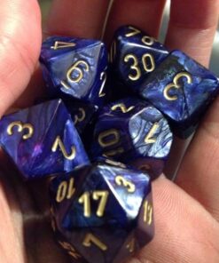 Chessex Polyhedral 7-Die Scarab Dice Set - Royal Blue with Gold CHX 27427 8 51dD525LNZL