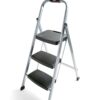 Rubbermaid RM-3W 3-Step Steel Step Ladder with Hand Grip, 200 lb Capacity, Silver 3-Step Stool 72 51dF95hX0EL