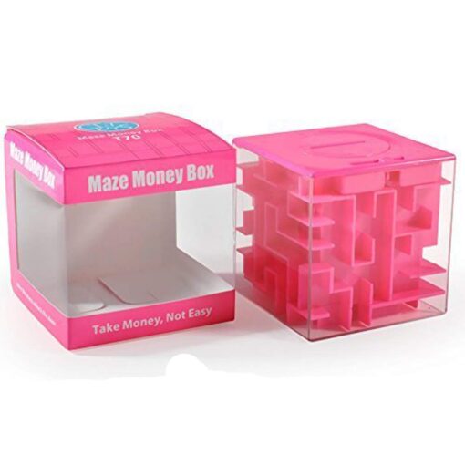 Trekbest Money Maze Puzzle Box - A Fun Unique Way to Give Gifts for Kids and Adults (Pink) Pink