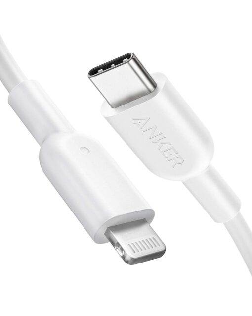 Anker USB C to Lightning Cable, 321 MFi Certified (3ft,White) for iPhone 13 Pro 12 Pro Max 12 11 X XS, AirPods Pro, Supports Power Delivery (Charger Not Included) 3ft White