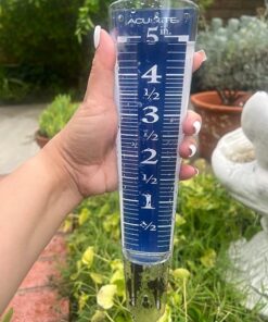 AcuRite 5" Capacity Easy-to-Read Magnifying Acrylic, Blue (00850A3) Rain Gauge 38 51dOsUYKGyL
