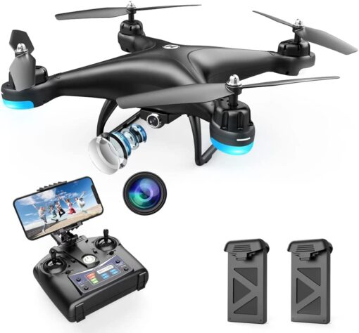 Holy Stone HS110D FPV RC Drone with 1080P HD Camera Live Video 120°Wide-Angle WiFi Quadcopter with Gravity Sensor, Voice & Gesture Control, Altitude Hold, Headless Mode, 3D Flip RTF 2 Batteries