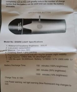 Bike Lights for Night Riding, USB Rechargeable Shark 300 Ultra Bright LED Bike Lights Front and Back Safety Tail Light Included, Bicycle Light Compatible with Mountain, Road, Kids & City Bicycles Black Combo 110 51daJ1CizJL