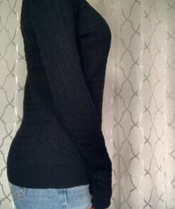 Amazon Essentials Women's Lightweight Long-Sleeve Cable Crewneck Sweater (Available in Plus Size) X-Small Black 18 51dbtMtsryL