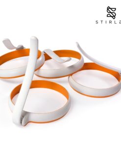 STIRLEX 4-inch Silicone Fried Egg Rings Set, 4-pack, Round Mold for Pancakes, Breakfast Sandwich, Nonstick 32 51deo L3OpL
