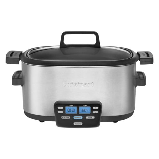 Cuisinart MSC-600 3-In-1 Cook Central 6-Quart Multi-Cooker: Slow Cooker, Brown/Saute, Steamer, Silver