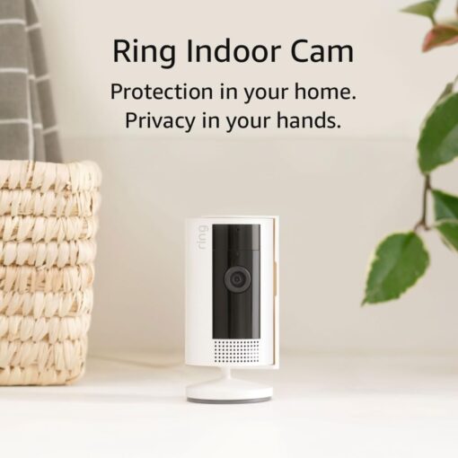 Ring Indoor Cam (2nd Gen) | latest generation, 2023 release | 1080p HD Video & Color Night Vision, Two-Way Talk, and Manual Audio & Video Privacy Cover | White 1 Camera Device only