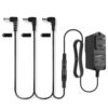 Mr.Power Guitar Effects Power Supply Adapter 9V DC 1A (1000mA) with Daisy Chain Cord Cable Free Insulated Cap (9V Adapter + 3 Way Cable) 9V Adapter + 3 Way Cable