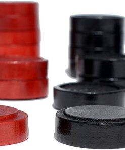 WE Games Checkers Pieces Only, Wooden Checker Board Game Pieces, 24 Red and Black Stackable Player Pieces with a Drawstring Storage Bag, 1.5 Inch Diameter Carved Versatile Backgammon Game Pieces 17 51dqjLmzfSL