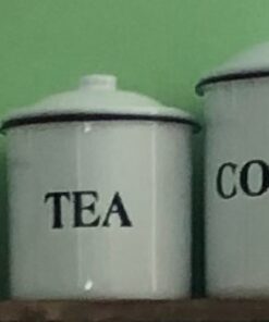 Creative Co-Op Metal Containers with Lids, Coffee, Tea, Sugar (Set of 3 Sizes/Designs) White 35 51e0LKqlsL