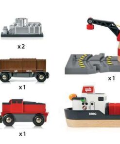 BRIO World - 33061 Cargo Harbor Set | 16 Piece Toy Train with Accessories and Wooden Tracks for Kids Ages 3 and Up 18 51e6HjlXs0L