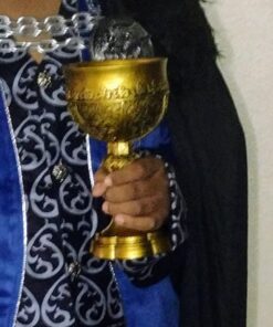 Design Toscano Golden Chalice of King Arthur Medieval Décor Decorative Gothic Goblet Sculpture, 5 Inches Wide, 5 Inches Deep, 9 Inches High, Metallic Gold Finish 25 51e80VYHWWL